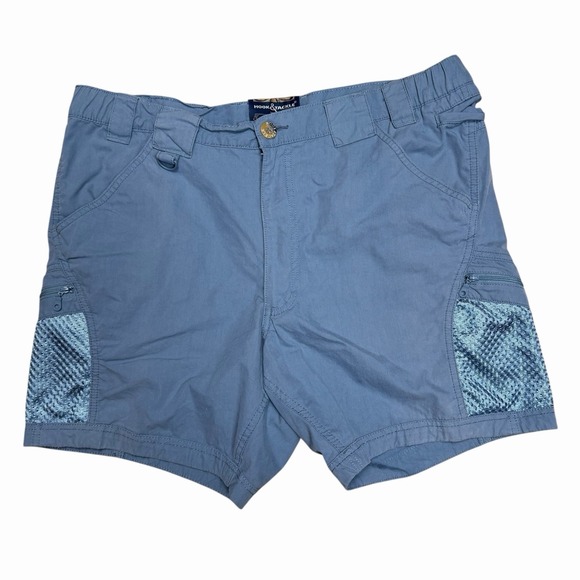 Hook & Tackle Other - Hook & Tackle Fishing Gear Mens Shorts Size 36 Blue Cargo Zip Pocket Mesh Track